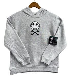 Disney Nightmare Before Christmas Kid Hoodie Grey Jack Skellington SZ/10-12